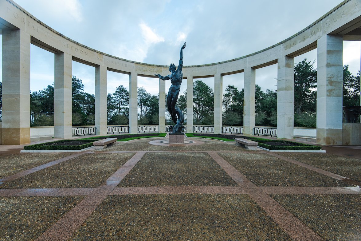 The Monument of Fallen Soldiers at the American Cemetery