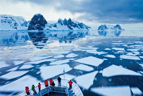 Observing sea ice from the bow of the ship